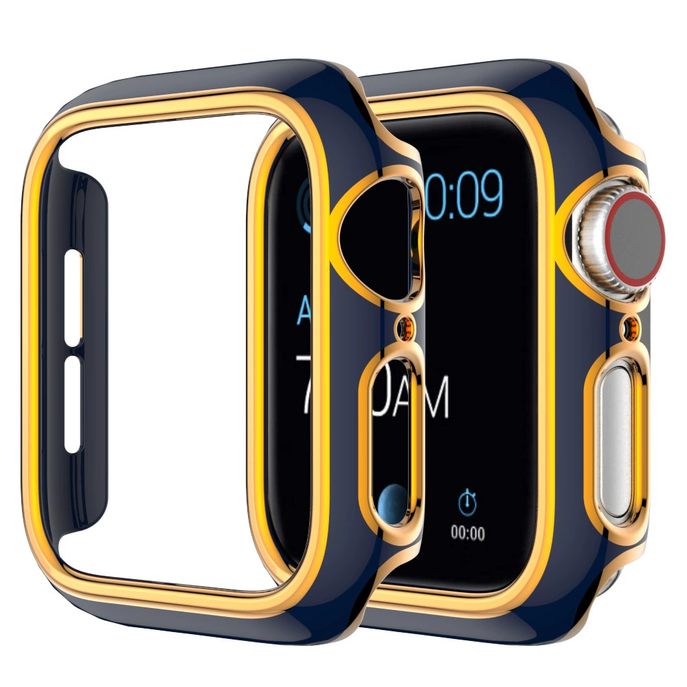 Применимо к Apple Watch 5678910 Двухцветный скульптурный гальванический полый корпус iWatch S10 с защитной рамкой для ПК
