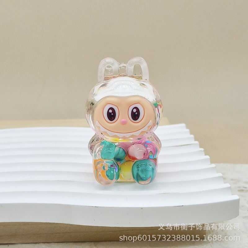 亚克力入油创意流沙摆件拉布布爆闪流沙瓶批发钥匙扣挂件配饰批发|undefined