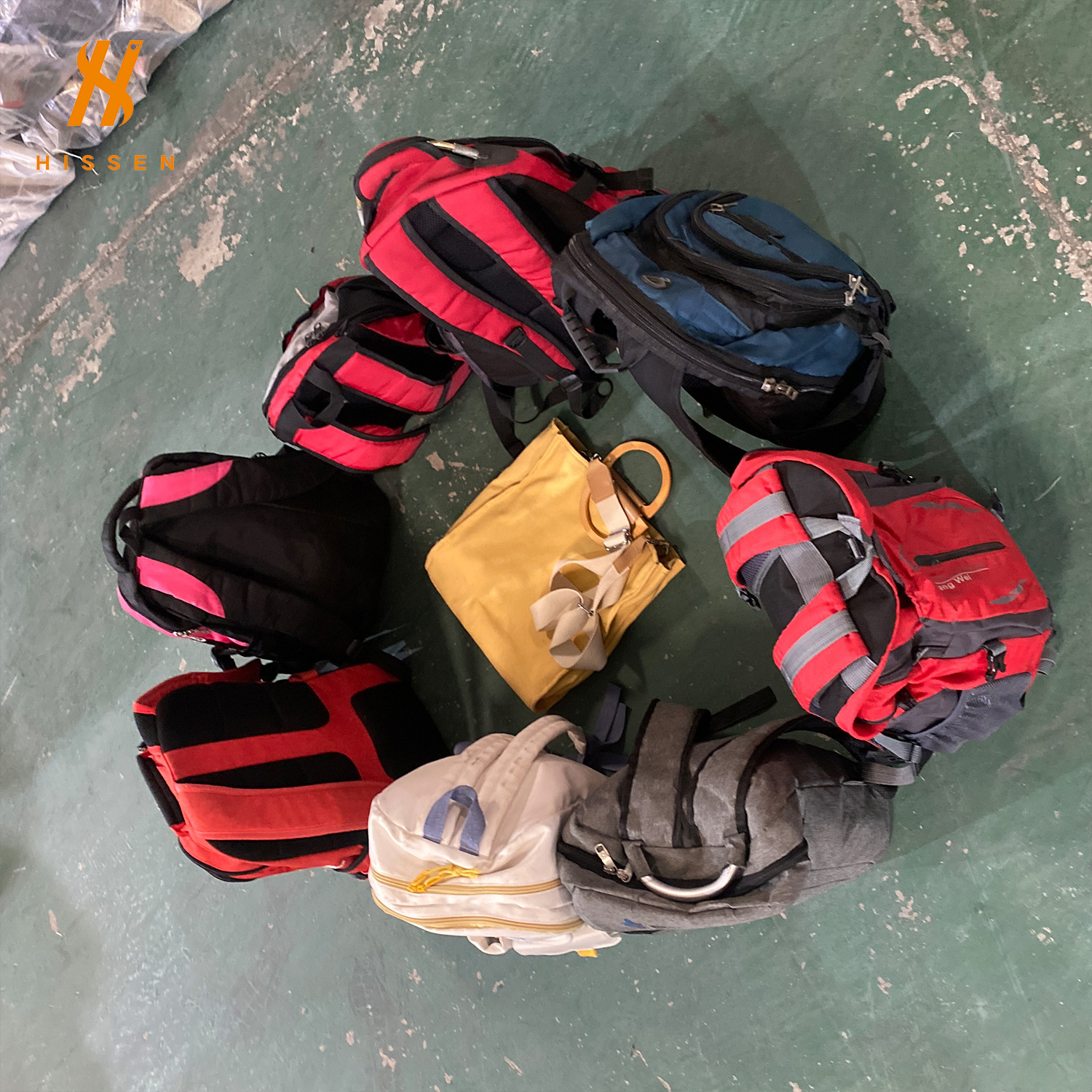 跨境现货批发出口二手包包书包used canvas bags韩版帆布双肩包