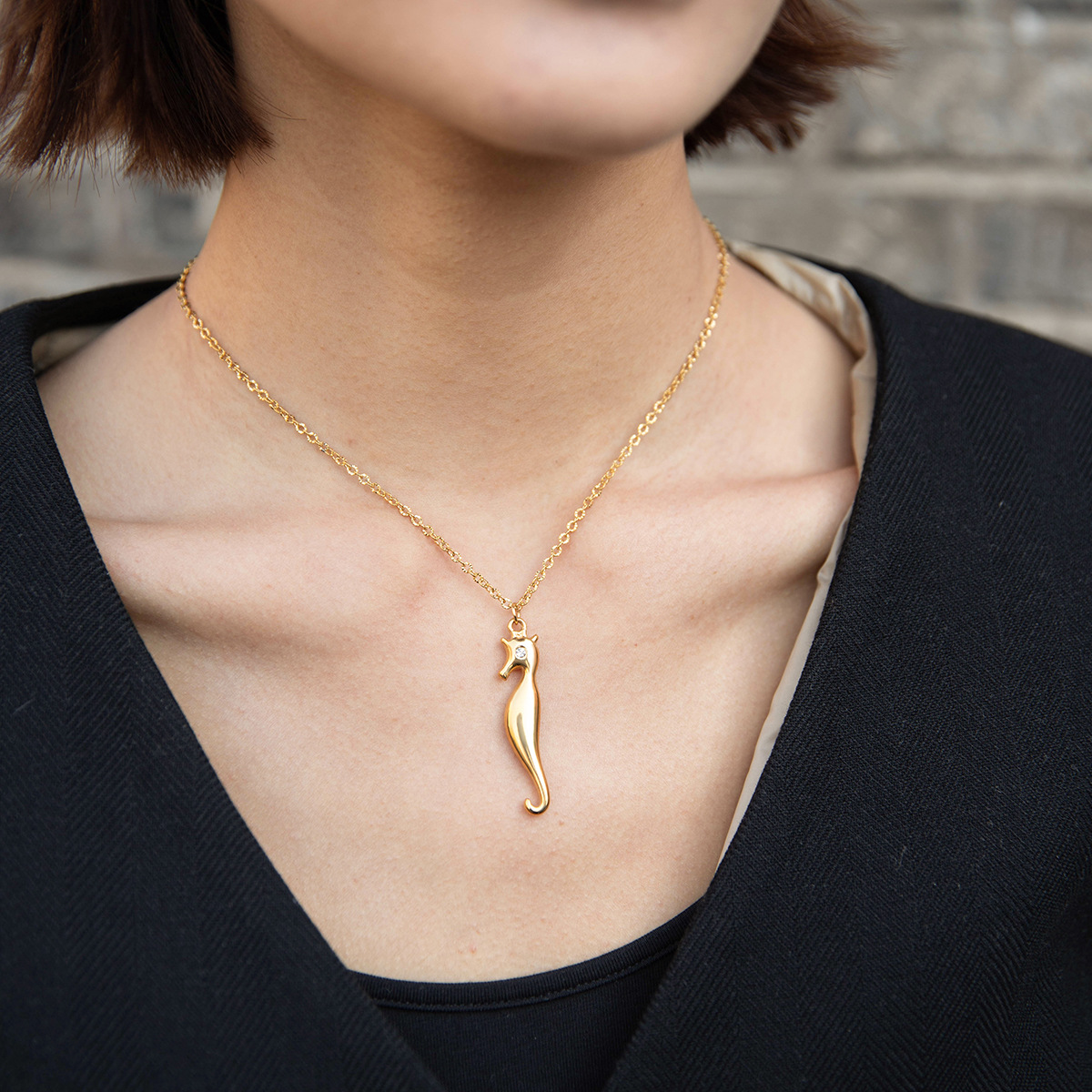 Wholesale Stainless Steel Necklace Casual Daily Style Shell Starfish Pendant Necklace