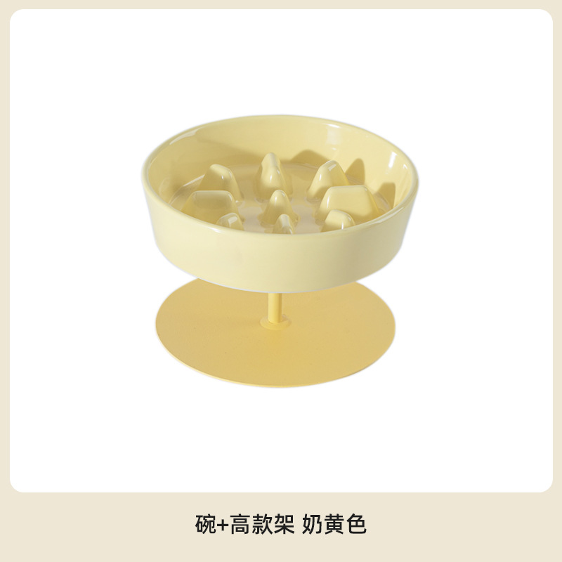 Cerámica para mascotas cuenco de comida lenta para proteger la columna vertebral cervical cuenco de gato plato de comida para gatos anti-asfixia cuenco de alimentos para gatos para perros y perros tazón de comida para perros