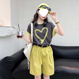 女童套装夏季新款中大童休闲短袖儿童短裤洋气夏装两件套2026新款