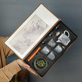 禅意文创香道汝窑功夫茶具套装广告商务礼物企业活动伴手礼品