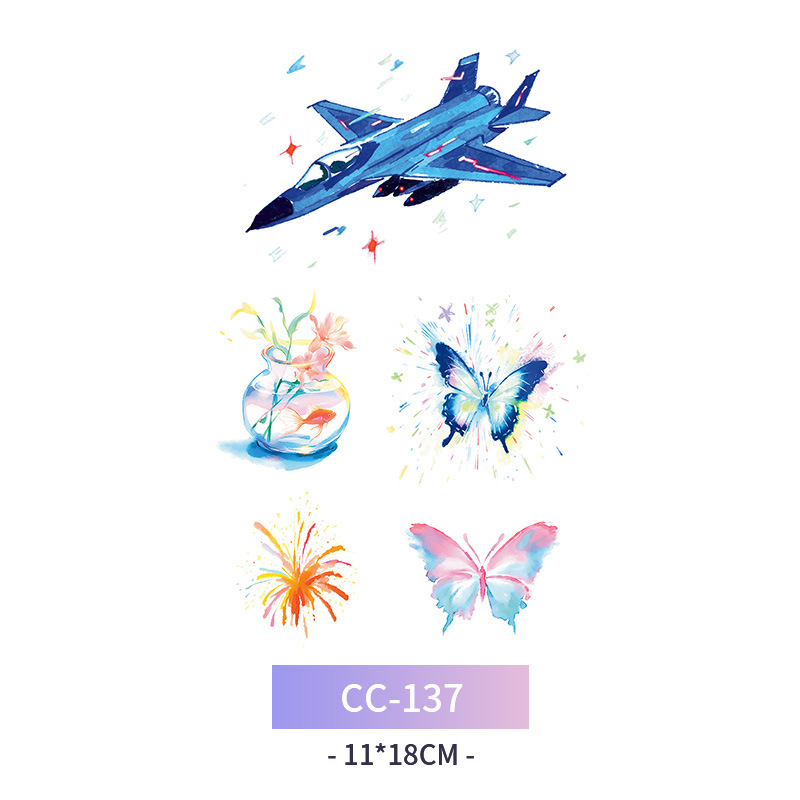 Transfronterizo en stock al por mayor de halloween colorido mariposa tatuaje pegatinas simulación sangrienta cicatriz pegatinas divertidas pegatinas impermeables