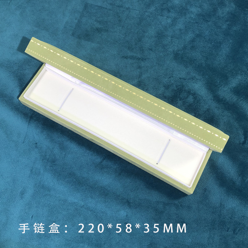 高级感レース箔押し直角バンプ装飾品ボックス草グリーン紙パイルプリントジュエリーボックスピアスボックスリングボックス|undefined