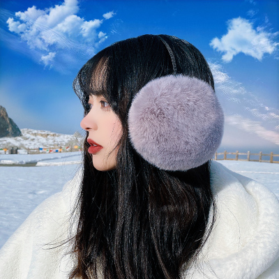 winter new pattern Rabbit hair Earmuff winter Earmuff Ear package girl student Ear cover child keep warm Antifreeze Hairy