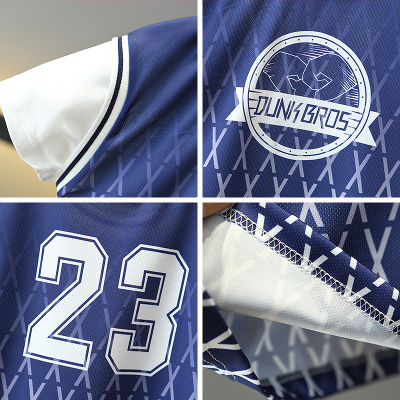 7948 traje deportivo de traje de baloncesto de verano para niños 2025 nuevo traje de verano de dos piezas de manga corta para niños de secado rápido