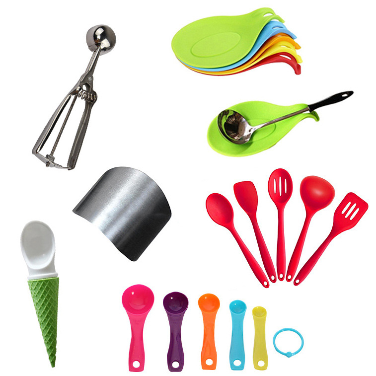 주방용품 다기능 주방 스테인리스 손가락 보호기 절단 방지 손 보호기 뒤집개 숟가락 계량스푼 계란 삶는 기구