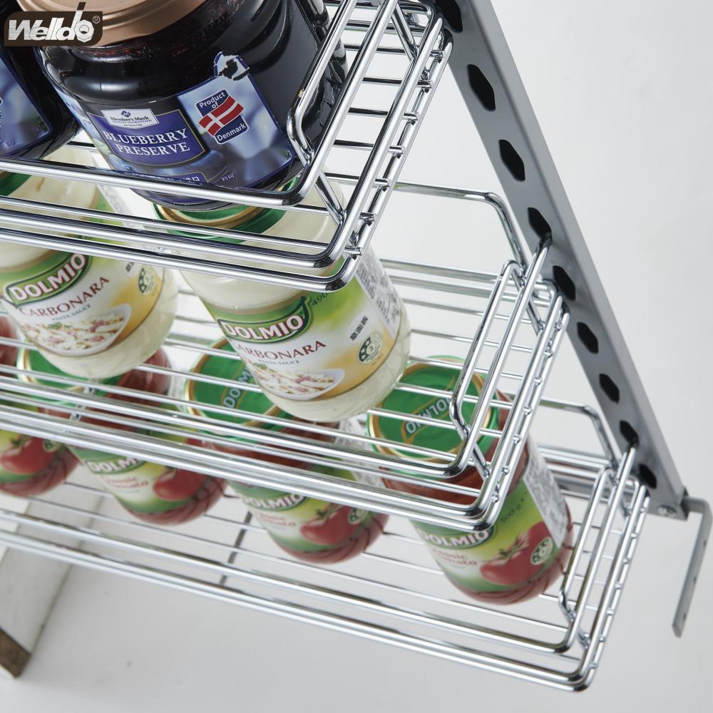 Welldo纬东 厨房地柜三层侧式拉篮橱柜抽屉式三层侧式收纳拉篮