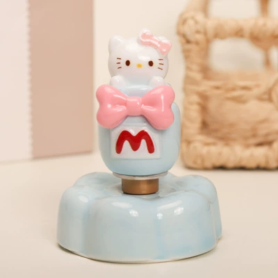Afternoon Tea Cat Spinner Car: Car ornaments - blue-milk-blue-ceramic
