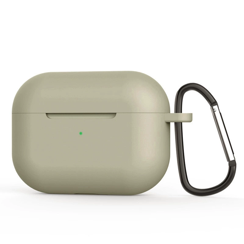 Силиконовый защитный чехол для Apple AirPods Pro, карабин, совместим с беспроводной зарядкой