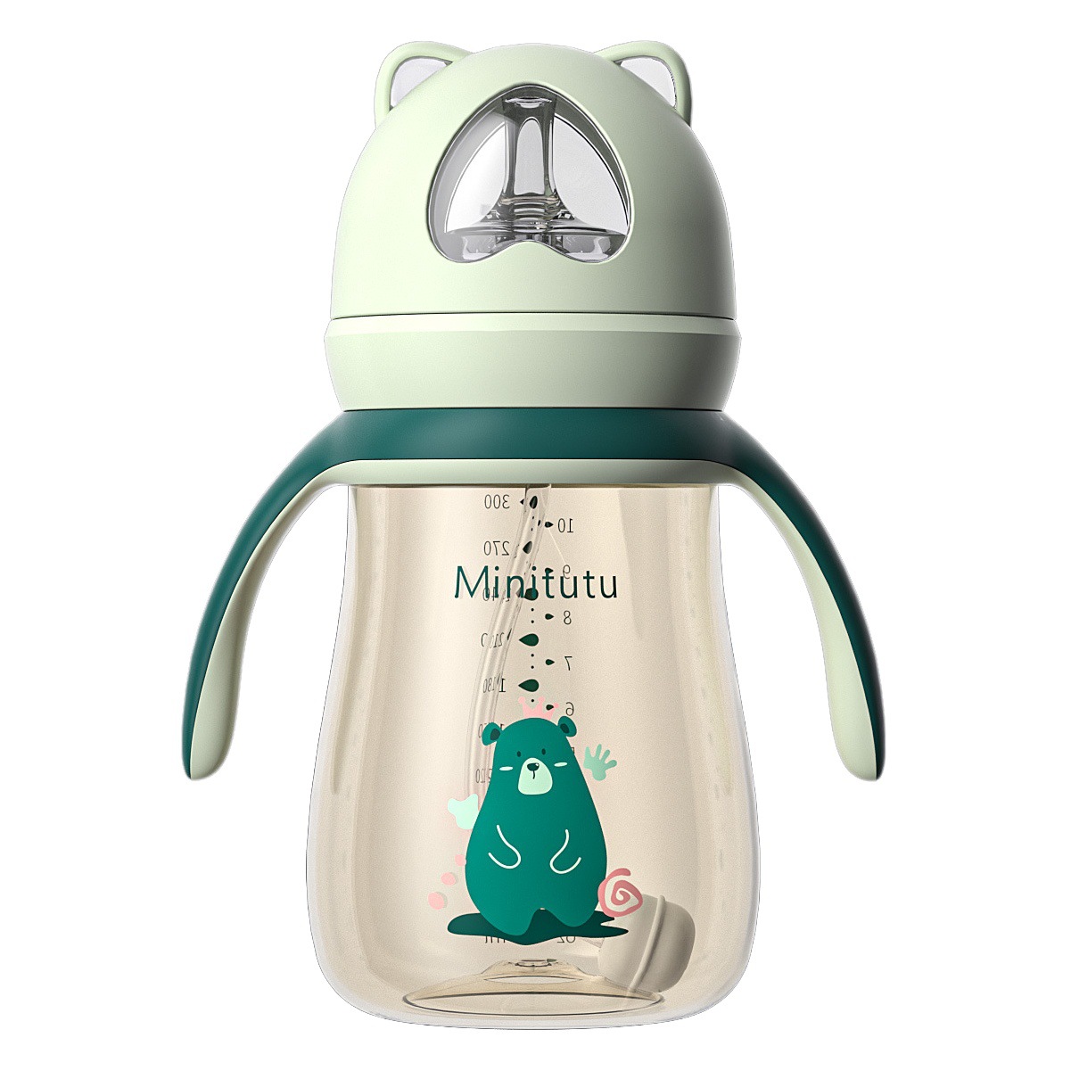 Vaso de agua PPSU de boca ancha Little Bear con características anticólicos y anticaída, vaso para bebés, resistente a caídas y altas temperaturas.