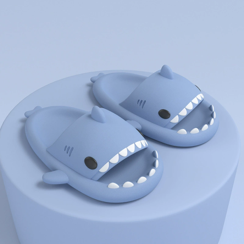Кожаные тапочки на платформе Slide Slippers (Shark) с аквапарком?
