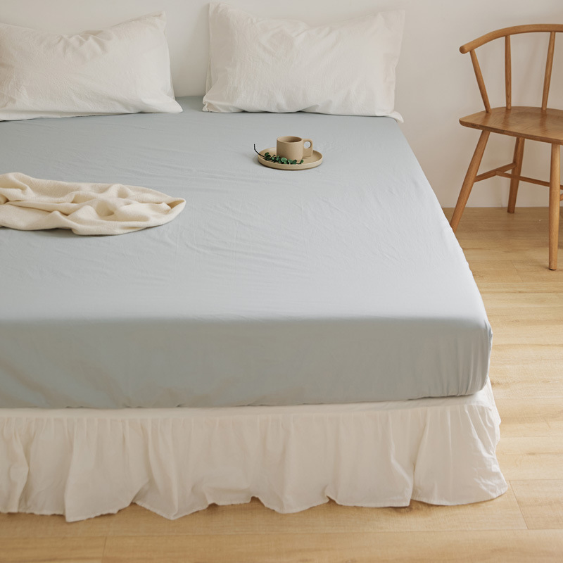 Lujo ligero 60s cama de algodón puro gaza Gongsatin 100 algodón mono cama gaza pro-piel de color sólido lana larga cubierta de colchón de algodón lavable