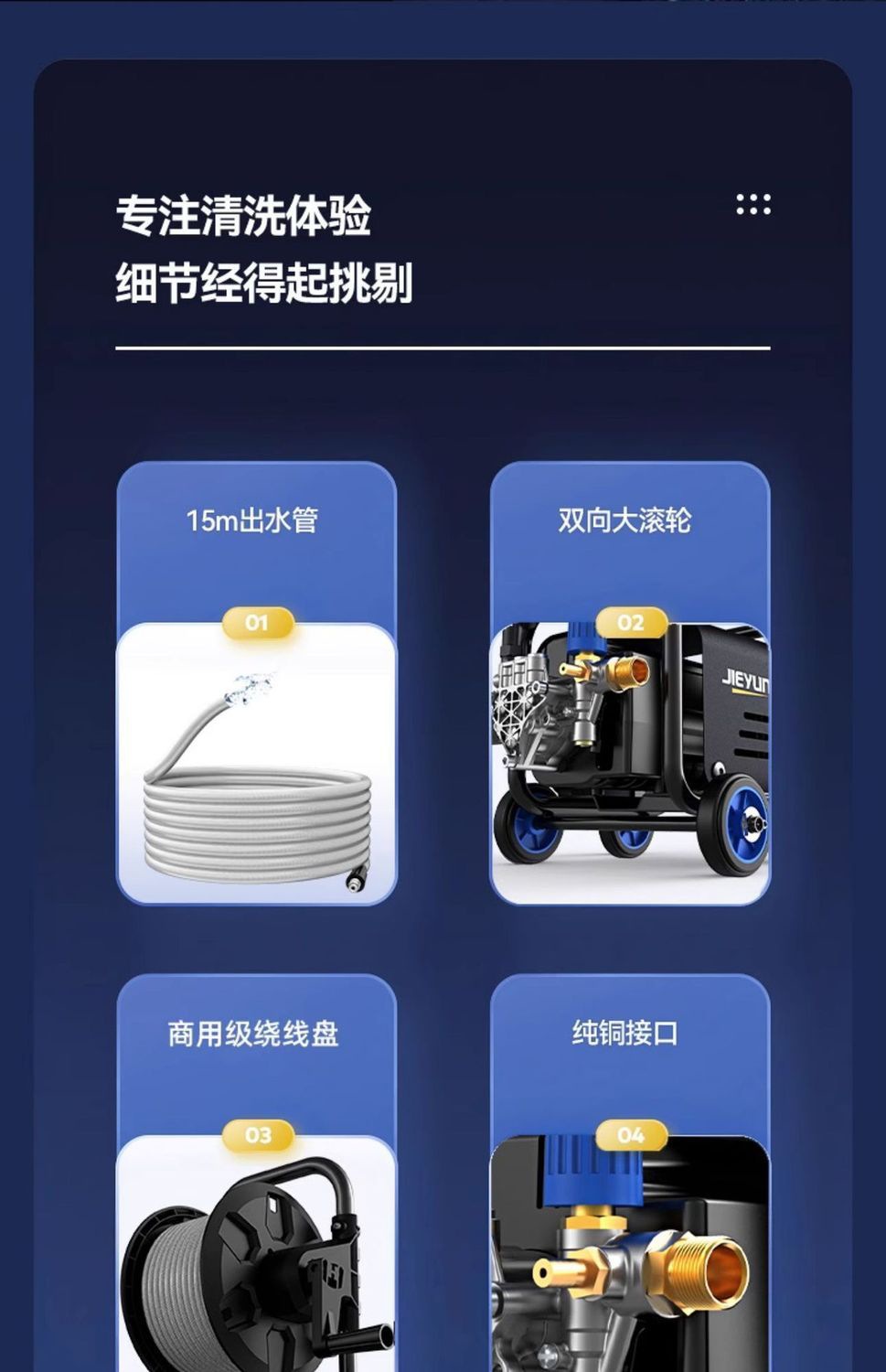 Jieyun High-Pressure Car Washing Machine Artifact Water Pump Household 220V High-Power Car Washing Water Gun Car Powerful Floor Washing Machine