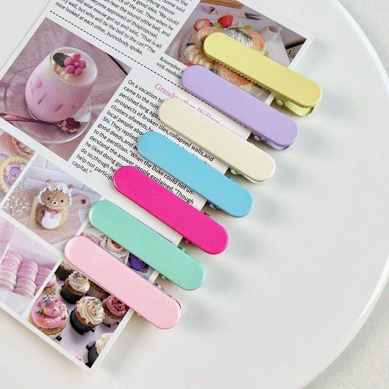 Ins Style Macron Color Glossy 5cm Oval Solid Duckbill Clip Bangs Clip Side Clip Handmade Bottom Clip Ins Style Macron Color Glossy 5cm Oval Solid Duckbill Clip Bangs Clip Side Clip Handmade Bottom Clip