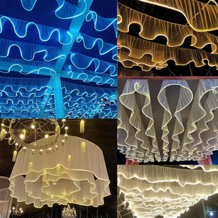 Ceiling luminous gauze window hotel ceiling waterproof LED lights with wedding outdoor camping atmosphere wholesale