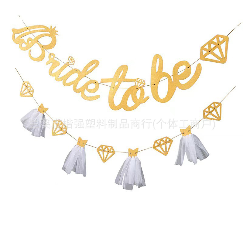 Transfronterizo fiesta de solteros bridete be vestido de novia estilo polvo brillante tira bandera polvo letras de diamante falda fiesta de solteros
