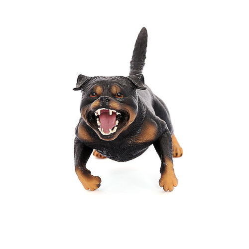 Solid static simulation animal toy dog ​​model, Rottweiler vicious dog, children's cognitive teaching aids, ornaments, figures