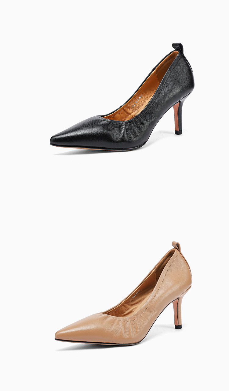 Giày cao gót nữ mũi nhọn gót 5–7 cm da mềm công sở — Nâu caramel 5cm, Đen 5cm, Nâu caramel 7cm, Màu nude 5cm chi tiết 24