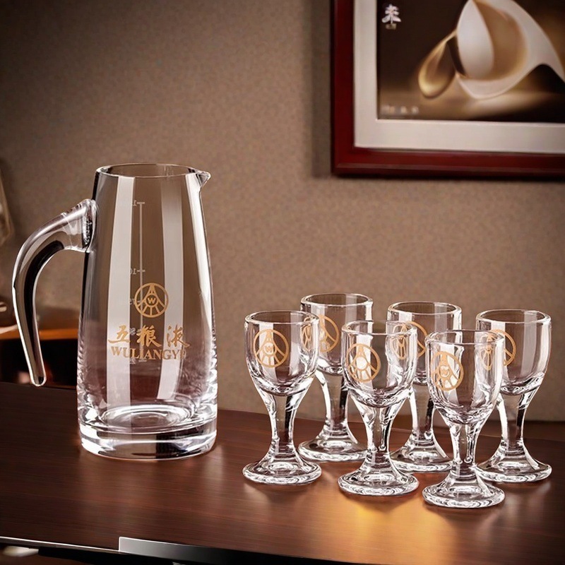 礼盒装高端轻奢中式白酒杯玻璃套装分酒器一口杯礼品家用送礼酒具