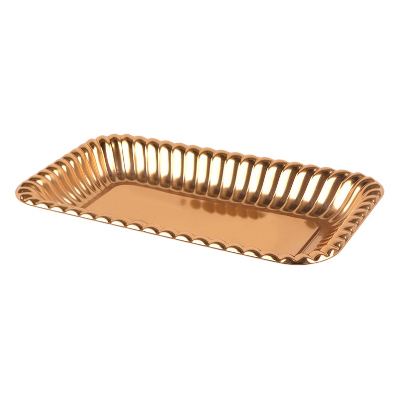 Caja de embalaje para sushi de salmón en bandeja dorada con fruta fresca desechable, famosa en internet, caja rectangular de alta gama para llevar carne.