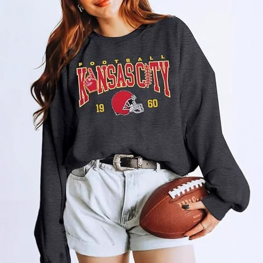 Women's Rugby Print Sweatshirt Casual Long Sleeve Crewneck Pullover Shirt Autumn Clothing 2024 Clothing Women's Rugby Print Sweatshirt Casual Long Sleeve Crewneck Pullover Shirt Autumn Clothing 2024 Clothing