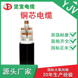 坚宝电缆  国标无氧铜交联聚氯乙烯YJV 五芯低压铜芯电力电缆线