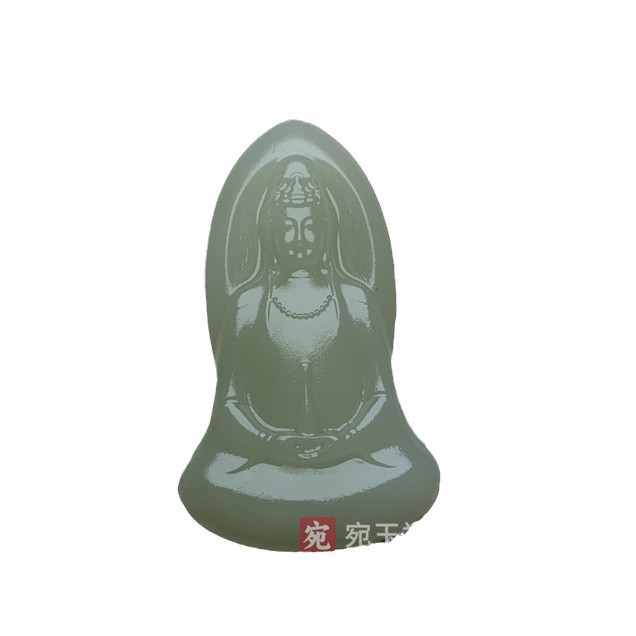 (2개) 공장 도매 아프간 옥 흰색 옥 양면 일반 의류 GUANYIN 펜던트 남성과 여성의 연근 전분 공식 보살상 펜던트