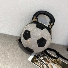 圣鹭新款diamond football purse2024闪钻水钻足球女士单肩链条包