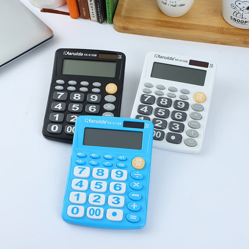Calculadora de 12 Dígitos KK-9136B｜Botones Grandes para Oficina