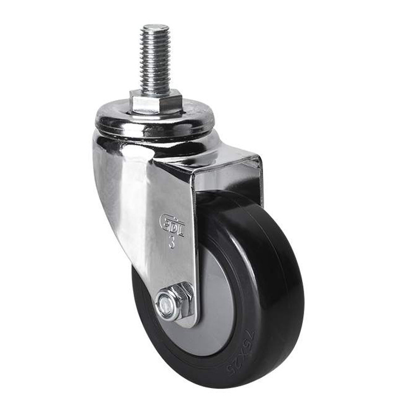 Rueda Giratoria Cromada de 2.5/3/4 Pulgadas PU con Freno para Mesas de Trabajo