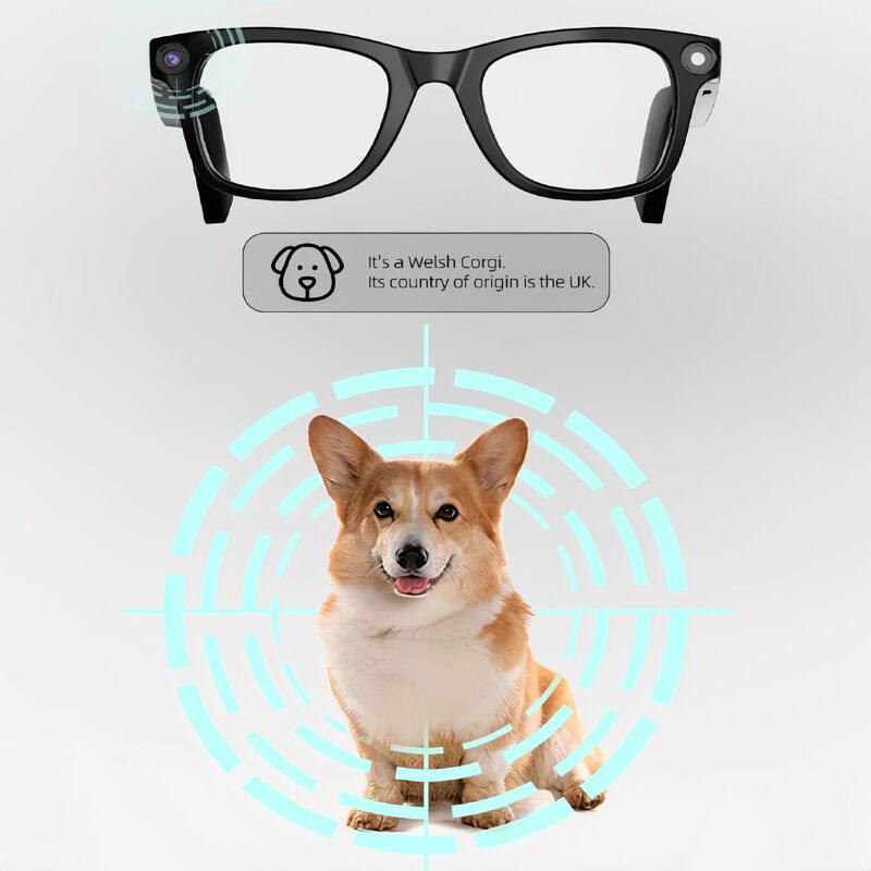 新しい E02 カメラ付きスマート メガネ、手ぶれ補正、写真撮影、オール オブ オブジェクト認識、AI 翻訳、Bluetooth 通話、音楽鑑賞|undefined