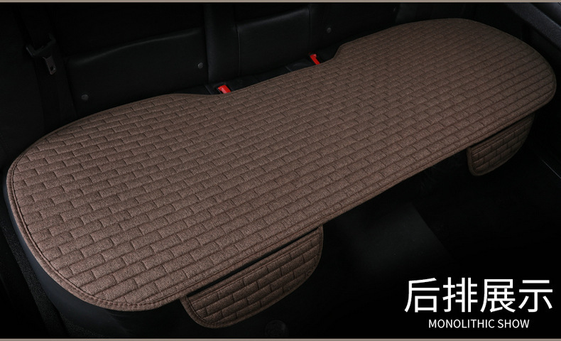 Linen Plaid Car Seat Cushion Set Universal Single Pad