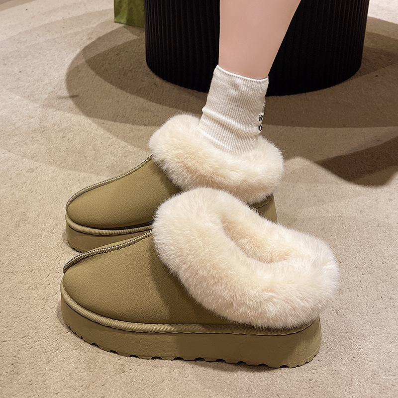 Stivali da neve caldi con suola spessa da donna, pelliccia calda e spessa, scarpe comode e soffici_voghion.com