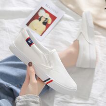 一脚蹬老北京布鞋女生百搭ins潮流低帮鞋情侣休闲小白鞋帆布鞋子