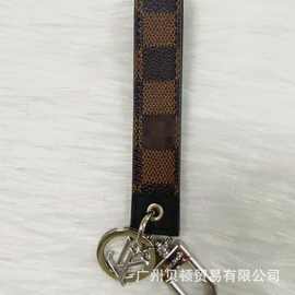 多功能老花纹创意方格皮革通用钥匙扣真皮汽车钥匙扣男女时尚礼品