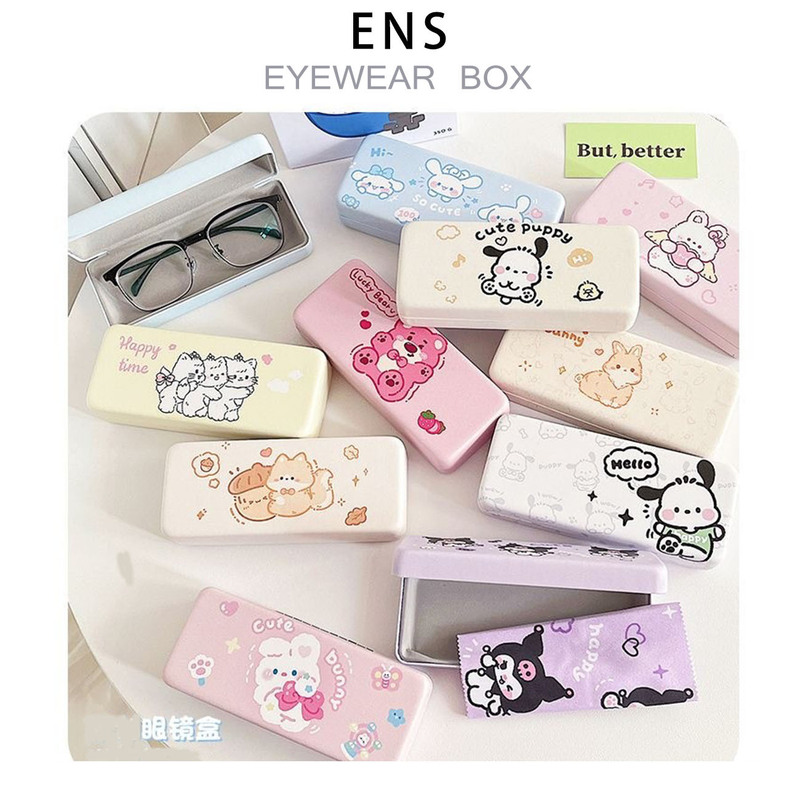 Japanese Style ✨ Cute Portable Glasses Case Cartoon Student Myopia Storage Box Children's Glasses Frame New Optical