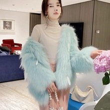 2025新款狐狸毛皮草外套女短款冬流苏气质年轻款仿貉子毛编织毛毛