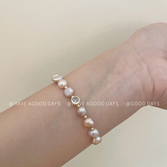 バロック天然淡水真珠引き出しブレスレット大衆デザイン感シンプル手串ファッション軽豪華手飾り