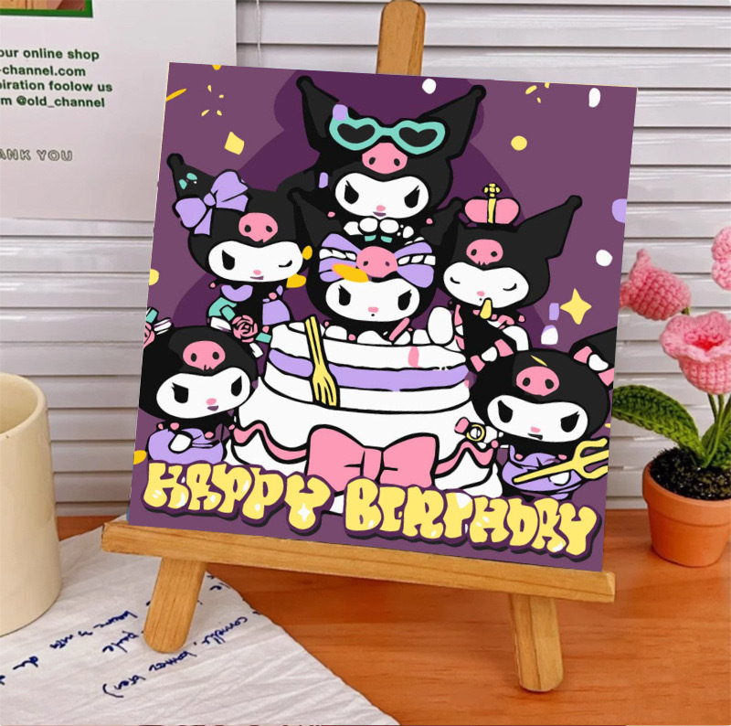 サンリオデジタル油絵 diy 手描きカラーリングクロミメロディー漫画かわいい装飾画メーカー卸売|undefined