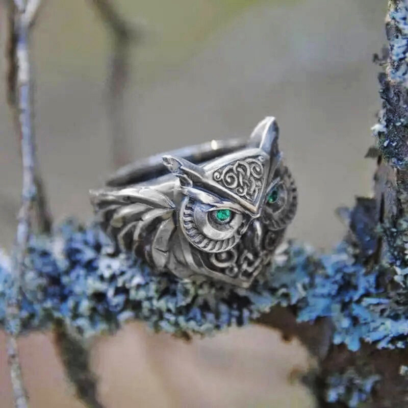 Holiday, Daily, Street Occasion Alloy Material Women's Hip-Hop Retro Exaggerated Rings Animal Cat Owl Alloy Punk Rings
