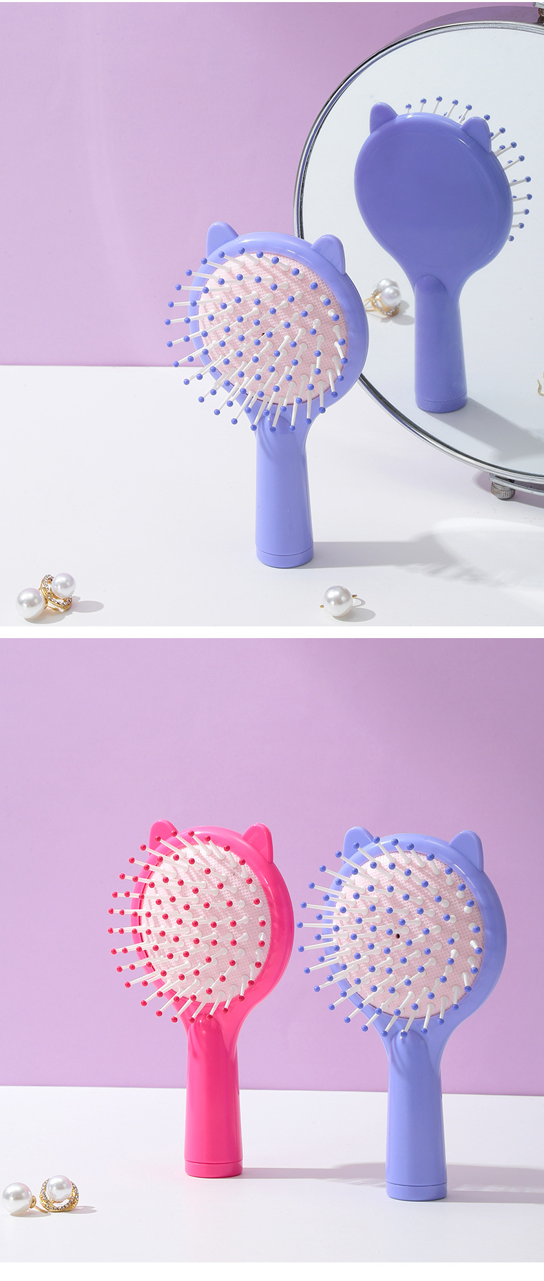 LMLTOP cartoon cat ear air cushion Comb, Cute fragrance massage hair Comb SY773, carefully selected undefined
