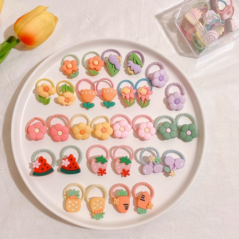 Ligas de cabello elásticas para niñas, colores de caramelo, suaves y resistentes, accesorios infantiles