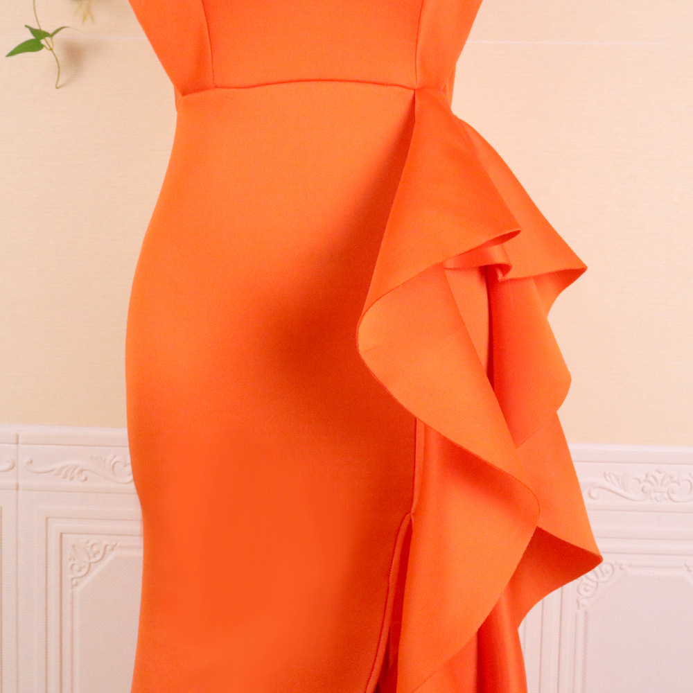 Plus Size Women's Dress With Ruffled Irregular Hem For Parties_voghion.com