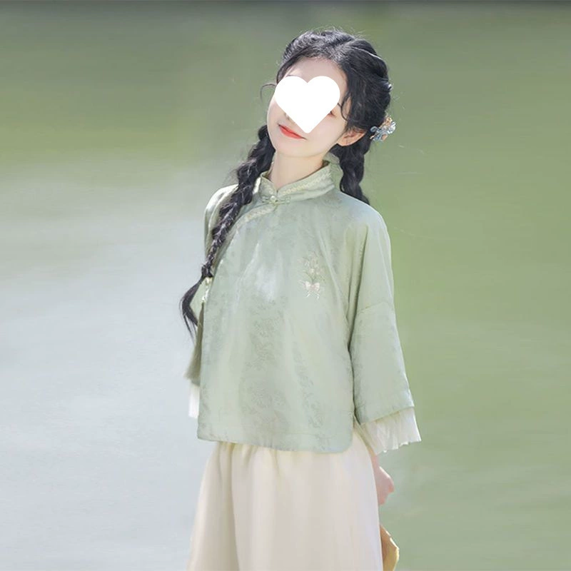 Женский повседневный топ Hanfu с китайским элементом в этническом стиле, универсальная юбка, выпускная форма, лето 2025, новый стиль