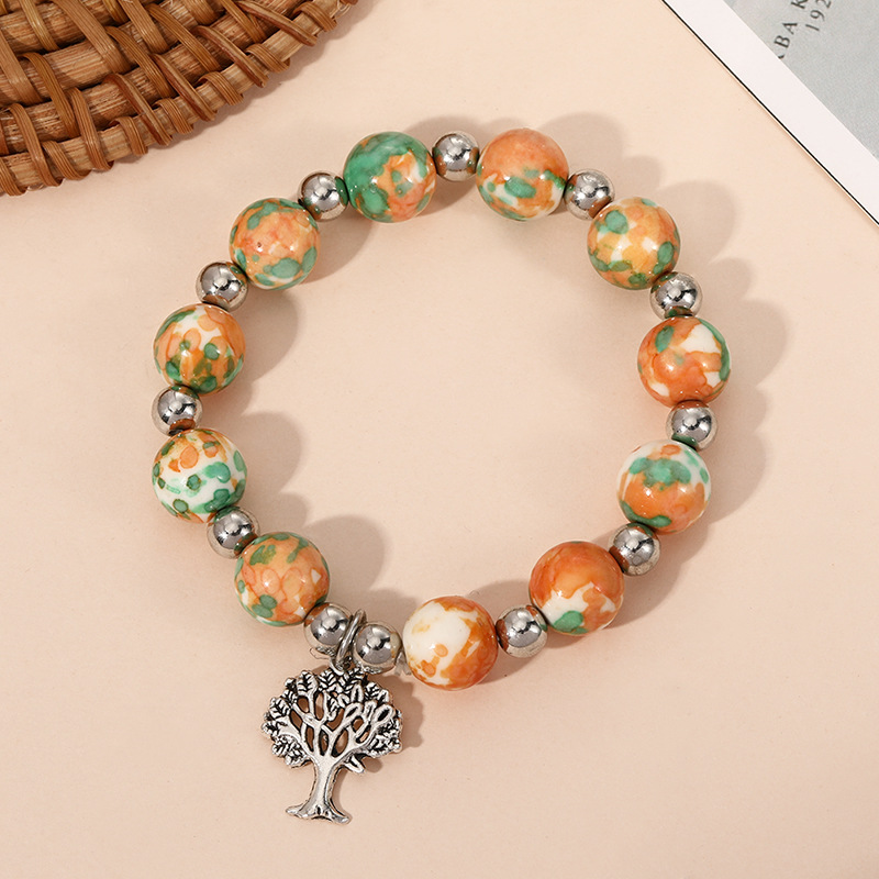 Bohemian Tree Alloy Natural Stone Beaded Plating Bracelets 1 Piece display picture 7