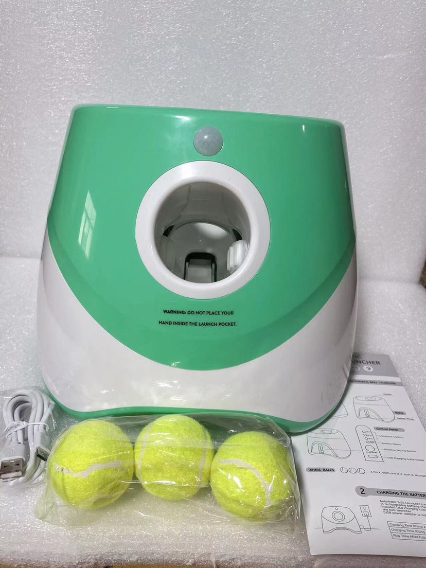 Amazon Pet Perro Tenis Lanzador automático lanzador de juguetes al aire libre lanzador de bolas nuevos fabricantes de fuentes