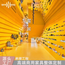 商场鞋子展示架柜设计烤漆运动鞋样品展柜墙面木制钱包陈列架道具