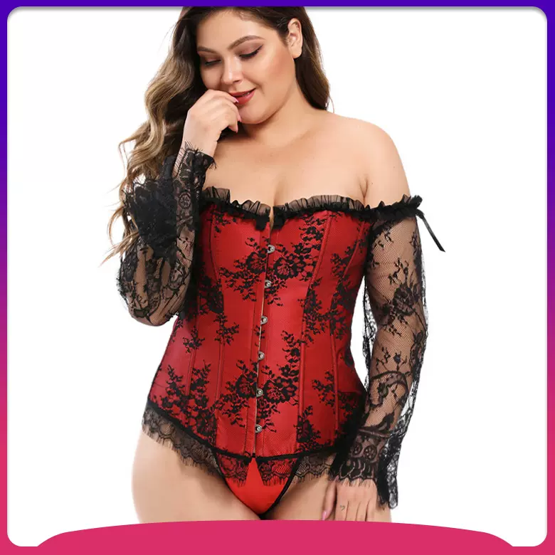 欧美晚会礼服鱼骨束腰聚拢收腹托胸一字领中袖塑身宫廷束身上衣